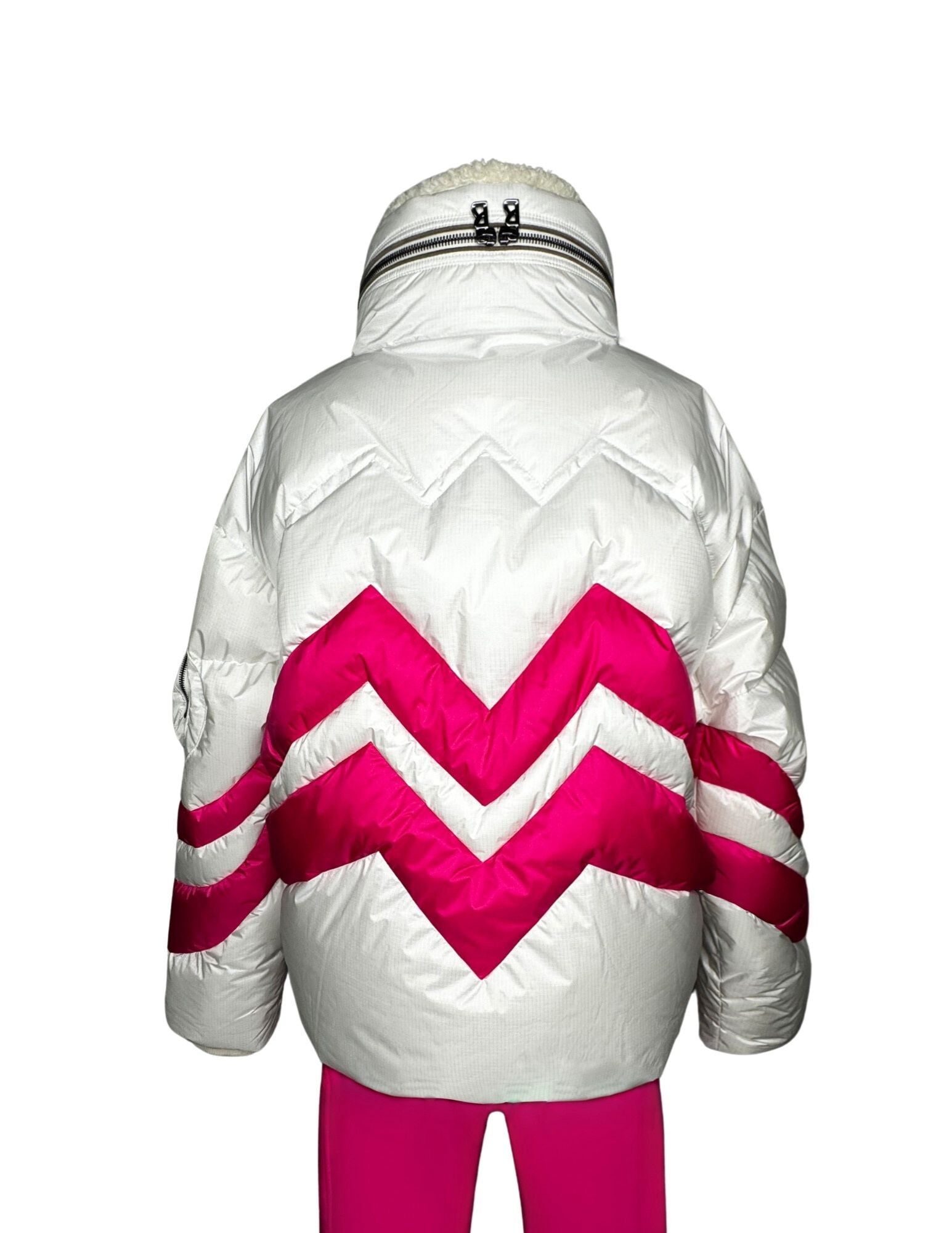 Bogner: White Pink Chevron Jacket & Pant - Size 8 - Image 3