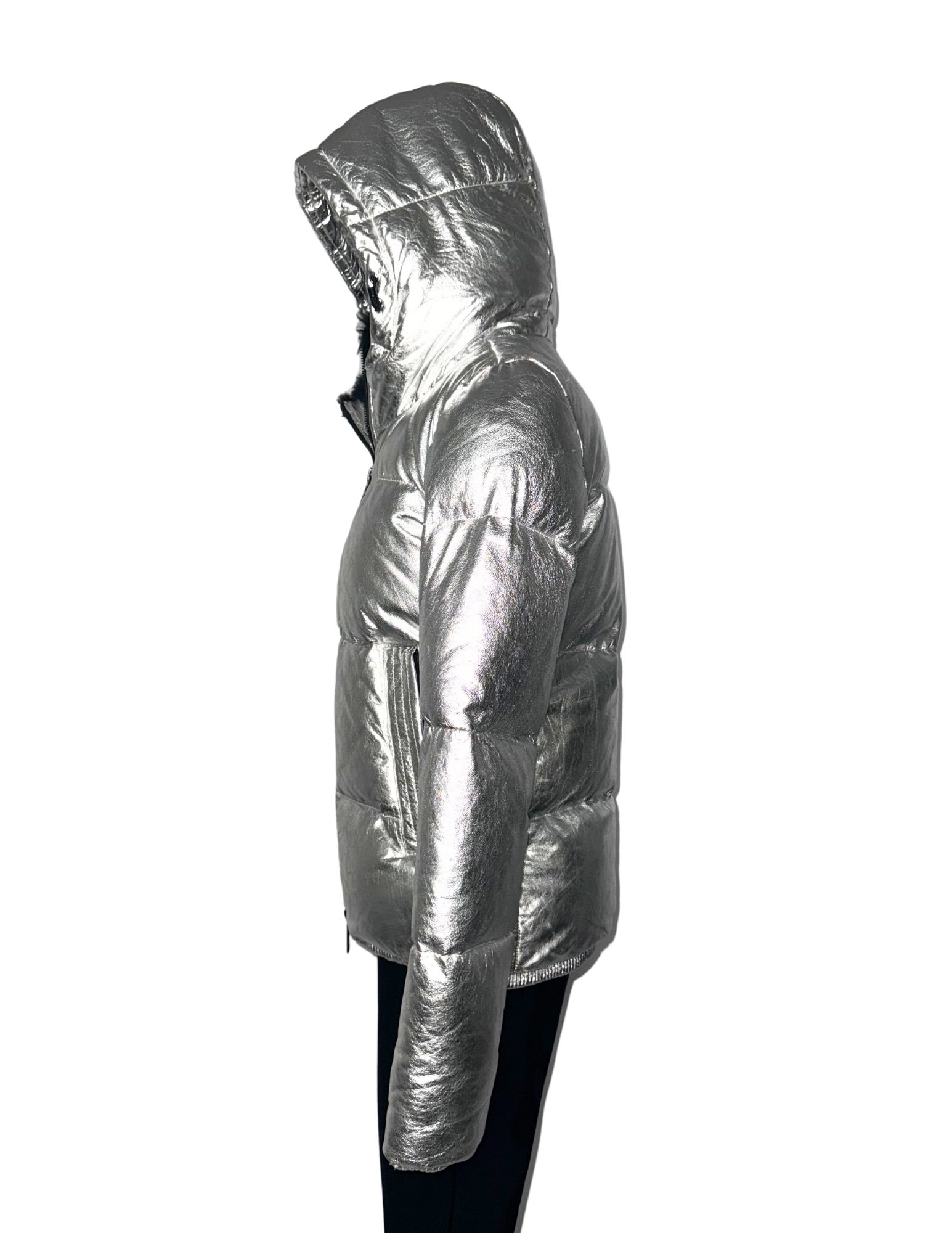 Lindsay Vonn: Silver Leather Jacket & Erin Snow: Black Pant - Size 4 - Image 2